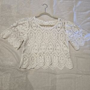 Solitaire White Crochet Blouse